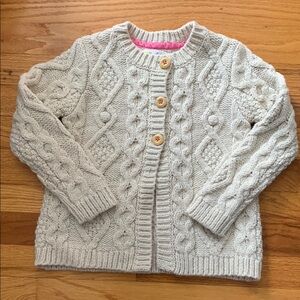 Mini Boden Wool Blend Cable Cardigan